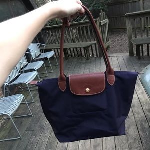 Dark purple Longchamp Tote Bag